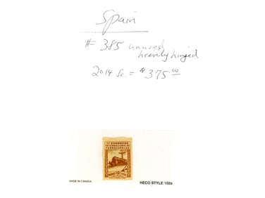 Stamp Lot Includes Ceylon, Spain and Hong Kong