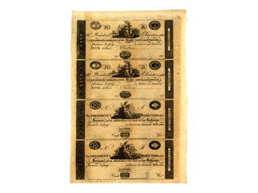 Obsolete Bank Notes Uncut Printers Sheets