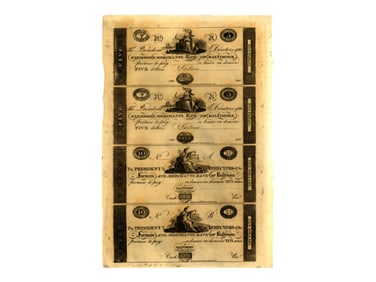 Obsolete Bank Notes Uncut Printers Sheets