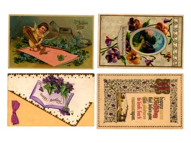 Vintage Postcard Album. Birthday Cards
