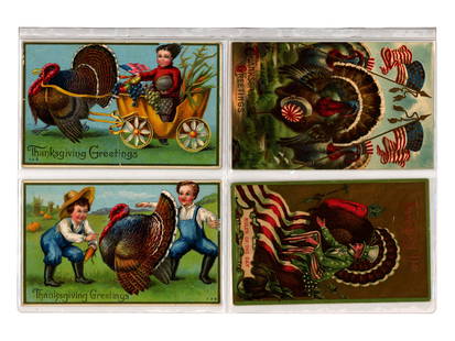 Thanksgiving Postcard Lot: (60)+ Cards including Raphael Tuck and Artist Signed.See images for details.