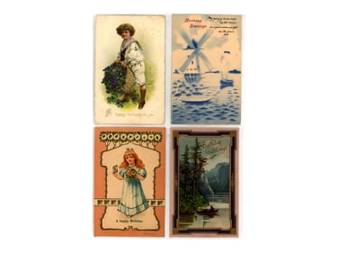 Vintage Birthday Postcard Lot