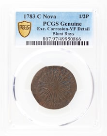 1783 C Nova 1/2P PCGS VF Details