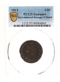 1811 1/2 Cent PCGS VF Details