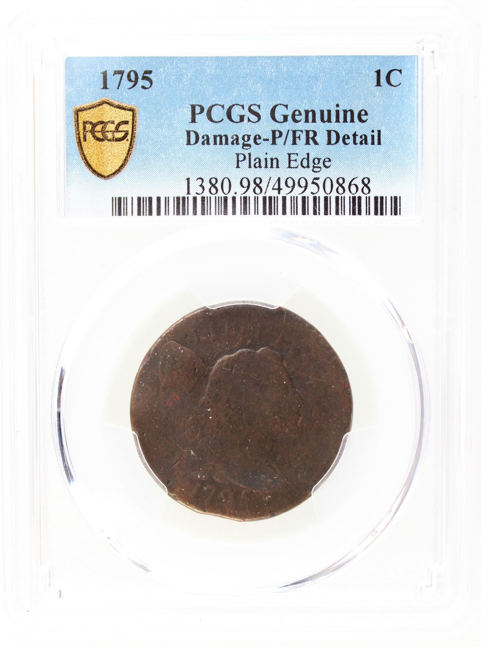 1795 1C Plain Edge PCGS P/FR Details (1 of 2)