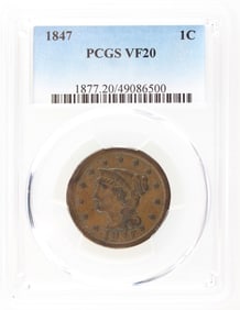 1847 1C PCGS VF 20