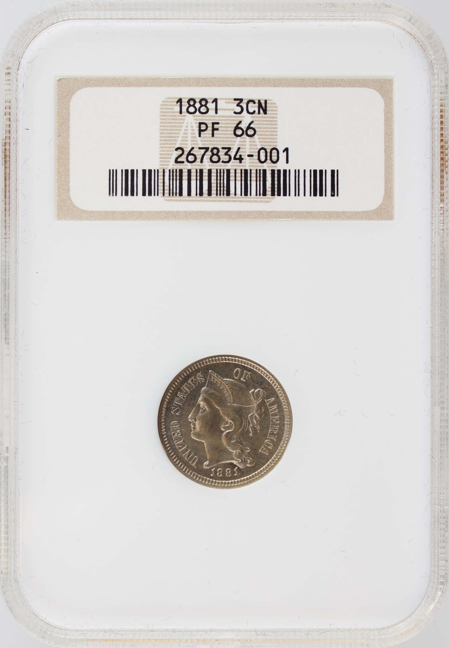 1881 3CN NGC PF66 (1 of 2)