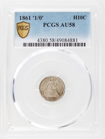 1861 '1/0' H10C PCGS AU58