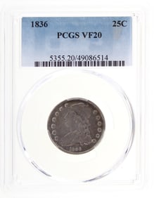 1836 25C PCGS VF20
