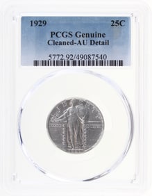1929 25C PCGS AU Detail