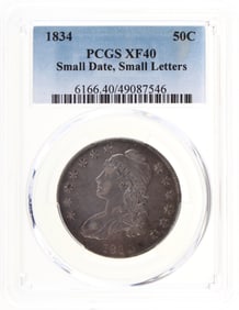 1834 50C Sm Date Sm Letters PCGS XF40