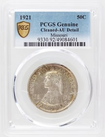 1921 Missouri 50C PCGS AU Detail