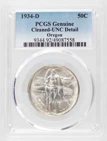 1934-D Oregon 50C PCGS UNC Detail