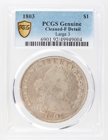 1803 $1 Large 3 PCGS F Detail