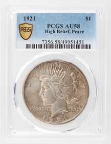 1921 Peace $1 PCGS AU58