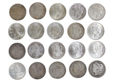 (20) Morgan & Peace Dollars
