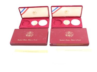 United States 1984 Olympic Gold & Silver Coin Sets