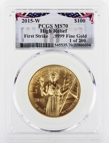 2015-W $100 Gold PCGS MS70 First Strike