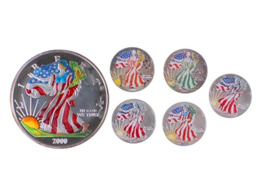 Colorized American Silver Eagles & Half Troy Pound