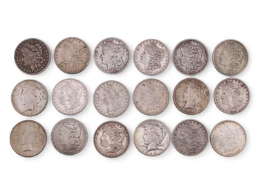 (18) Morgan and Peace Dollars