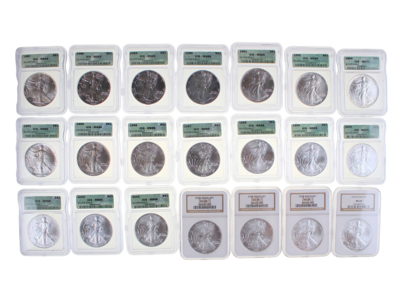 Collection of Graded American Silver Eagles (1 of 1)