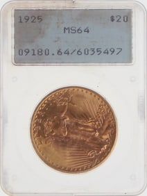 1925 $20 Gold St. Gaudens PCGS MS64