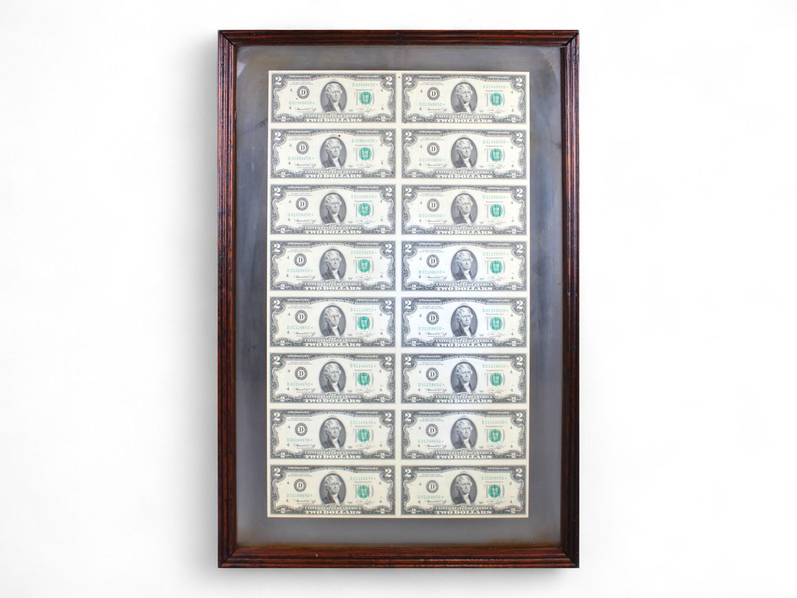 1976 $2 Star Notes Uncut Sheet of 16 (1 of 2)