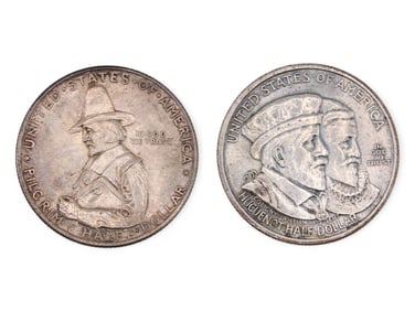 1920 Pilgrim & 1924 Huguenots 50C Commemoratives
