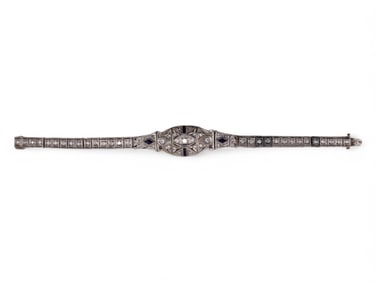 Platinum Art Deco Sapphire & Diamond Bracelet