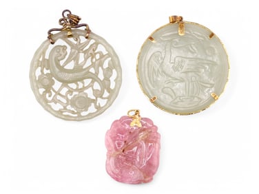 (3) Carved Pendants
