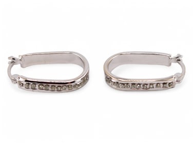 14k White Gold & Diamond Earrings