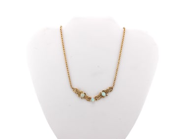 14k Yellow Gold Opal Necklace