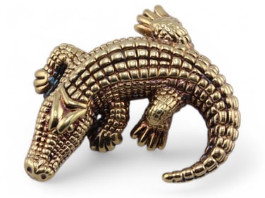 14k Alligator Brooch