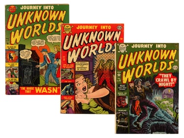 (3) Atlas Comics Unknown Worlds Comic issues