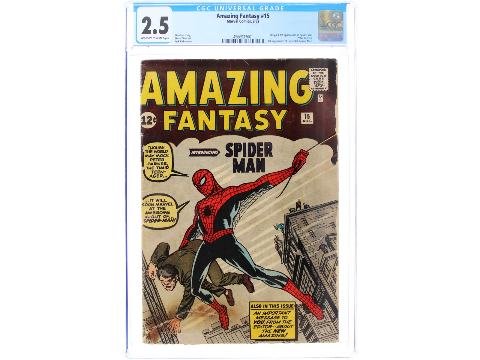 Marvel Comics Amazing Fantasy #15 CGC 2.5 (1 of 2)