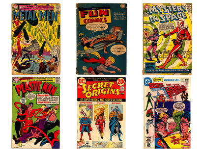 Long Box of Mixed Comics, DC, Dell, & Others: Includes Metal Men #1-44, More Fun Comics #116, Mystery in Space #39 (coverless), 75, 87-90, Plastic Man V2 #1-11, Rip Hunter Time Master #2 (2), Secret Origins #1-8, Secret of Legion of Super Heroes