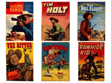 (5) Short Comic Boxes, Assorted Western Titles