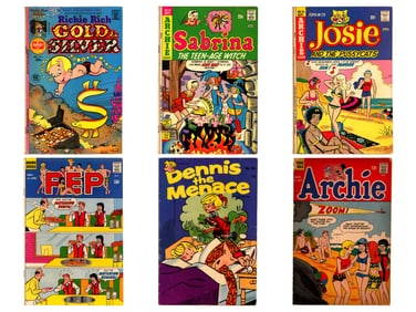 (7) Short Comic Boxes, Assorted Harvey & Archie