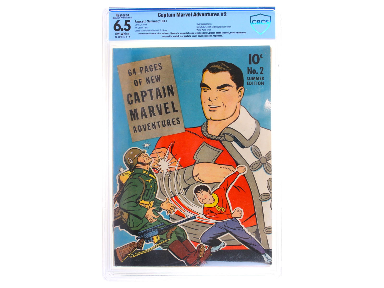 Capt. Marvel Adv. #2 - CBCS 6.5 Restored (1 of 2)