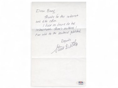 Steve Ditko Handwritten Letters PSA/DNA