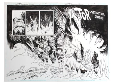 Joe Kubert Tor Prehistoric Odyssey #3 Splash Page