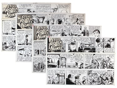 (4) Steve Roper & Mike Nomad Sunday Comic Pages