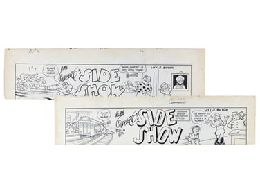 (2) Rube Goldberg "Side Show" Original Toppers