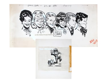 (2) Milton Caniff Original Specialty Drawings