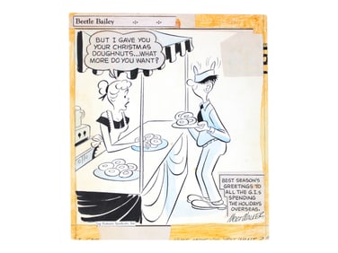 Mort Walker Beetle Bailey Original (c. 1940s)
