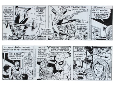 (2) Amazing Spider-Man Daily Comic Strips Orig Art