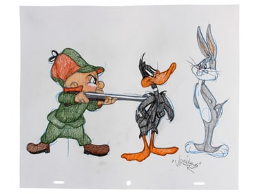 Virgil Ross Signed Animation Drawing