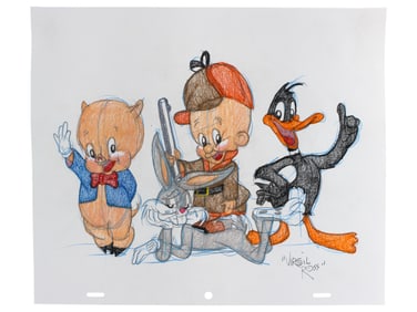 Virgil Ross Signed Animation Drawing