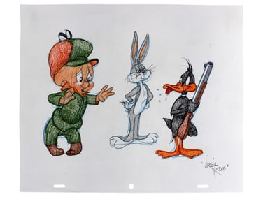 Virgil Ross Signed Animation Drawing