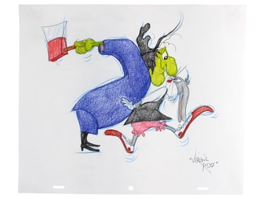 Virgil Ross Signed Animation Drawing
